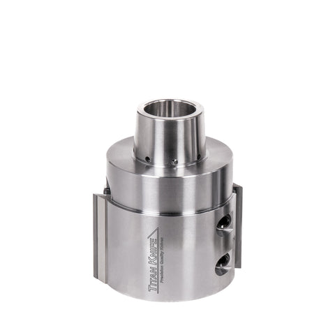 60 mm Cut Length, 2 Corrugated Knife Pockets, HSK 85 PowerLock Style Moulder Cutterhead, CCW Rotation, Right or Top Spindle