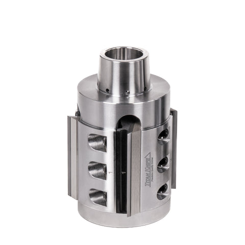 80 mm Cut Length, 4 Corrugated Knife Pockets, HSK 85 PowerLock Style Moulder Cutterhead, CCW Rotation, Right or Top Spindle
