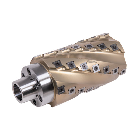 HSK 85 PowerLock Style Spiral Insert Knife Surfacing Moulder Cutterhead, CCW Rotation, Right or Top Spindle