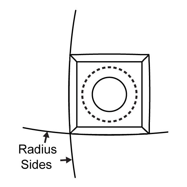 Carbide Insert Knife - Square with Radius Edges - Dimensions