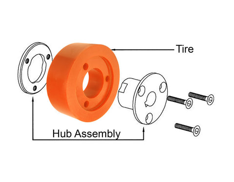 35mm Bore Steel Hub -- with Keyed Shaft for 2" Wide Feed Wheel
