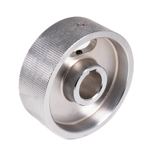 2" Wide, 5-1/2" Dia, 35 mm Bore Keyed, Medium Knurl Steel Moulder Feed Wheel - Clearance