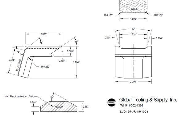 LV Double Prong Eased Edge Radius Side Head Knife for High Speed Production Planers