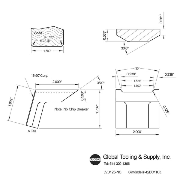 LV Double Prong Eased Edge Radius Side Head Knife for High Speed Production Planers