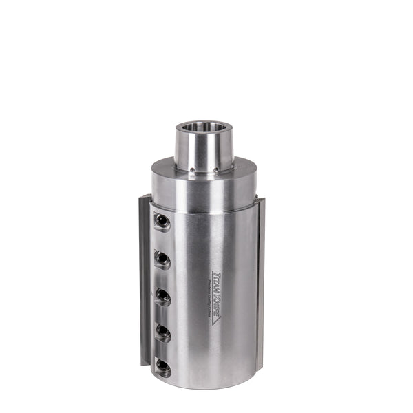 130 mm Cut Length, 2 Corrugated Knife Pockets, HSK 85 PowerLock Style Moulder Cutterhead, CW Rotation, Left or Bottom Spindle 
