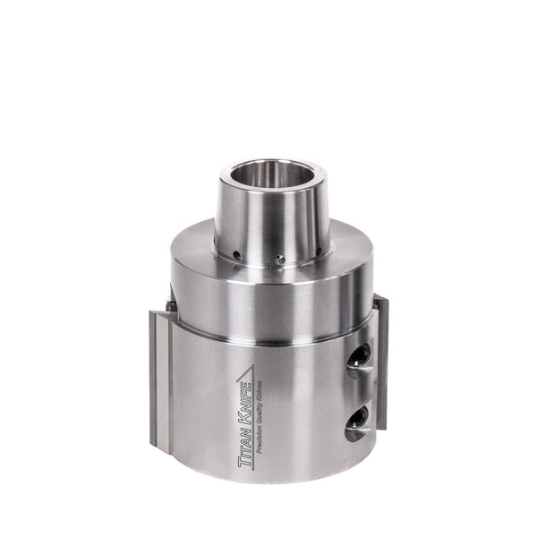 60 mm Cut Length, 2 Corrugated Knife Pockets, HSK 85 PowerLock Style Moulder Cutterhead, CCW Rotation, Right or Top Spindle 