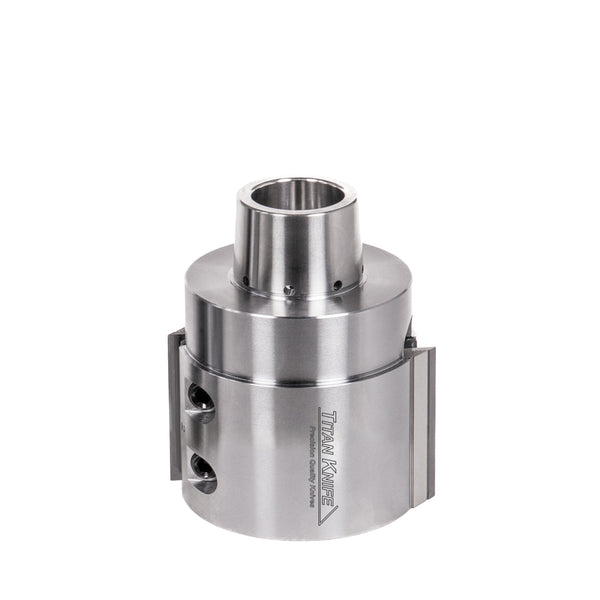 60 mm Cut Length, 2 Corrugated Knife Pockets, HSK 85 PowerLock Style Moulder Cutterhead, CW Rotation, Left or Bottom Spindle 