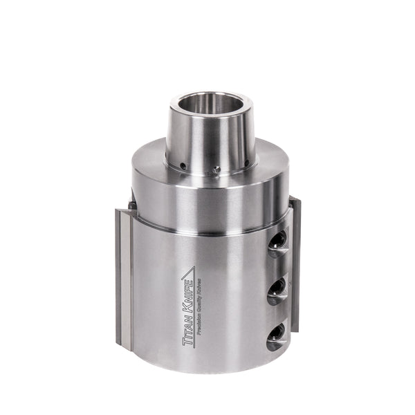 80 mm Cut Length, 2 Corrugated Knife Pockets, HSK 85 PowerLock Style Moulder Cutterhead, CCW Rotation, Right or Top Spindle 