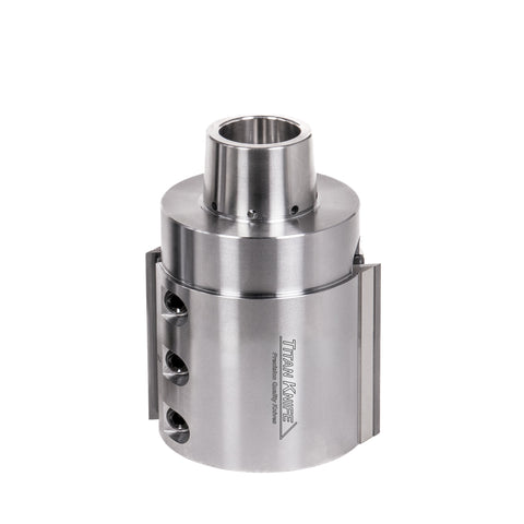80 mm Cut Length, 2 Corrugated Knife Pockets, HSK 85 PowerLock Style Moulder Cutterhead, CW Rotation, Left or Bottom Spindle 