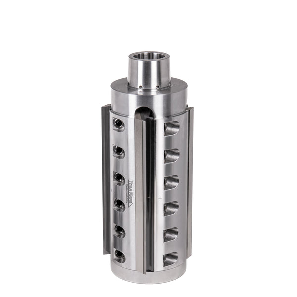 150 mm Cut Length, 4 Corrugated Knife Pockets, HSK 85 PowerLock Style Moulder Cutterhead, CW Rotation, Left or Bottom Spindle 
