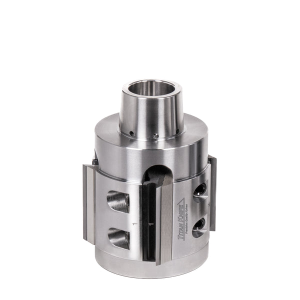 60 mm Cut Length, 4 Corrugated Knife Pockets, HSK 85 PowerLock Style Moulder Cutterhead, CCW Rotation, Right or Top Spindle 