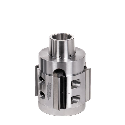 60 mm Cut Length, 4 Corrugated Knife Pockets, HSK 85 PowerLock Style Moulder Cutterhead, CW Rotation, Left or Bottom Spindle 