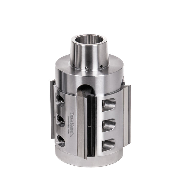 80 mm Cut Length, 4 Corrugated Knife Pockets, HSK 85 PowerLock Style Moulder Cutterhead, CW Rotation, Left or Bottom Spindle 