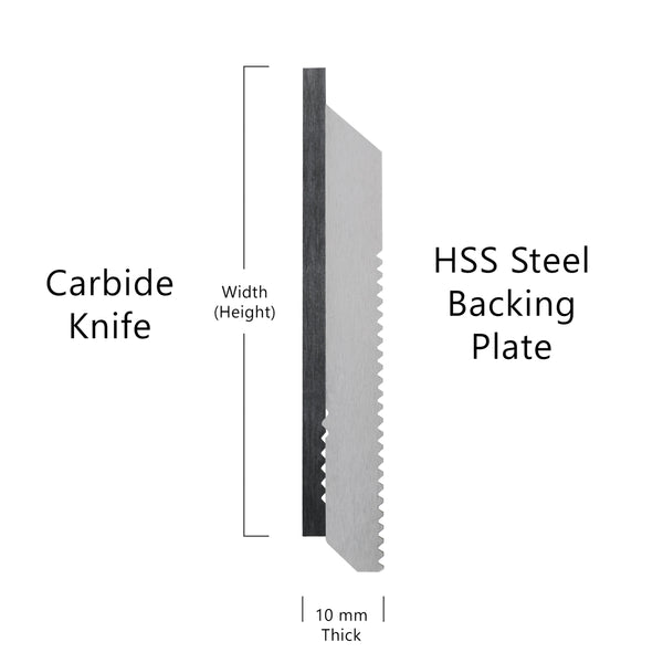 Super-Lock Corrugated Moulder Knife Dimensions