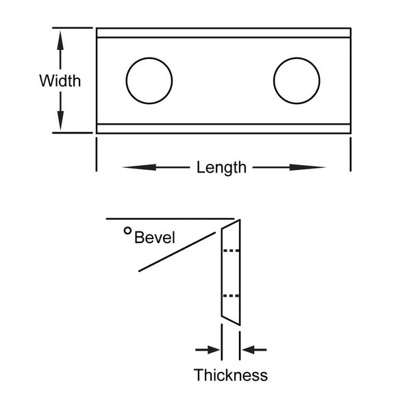 Carbide Insert Knife - Rectangular - Dimensions