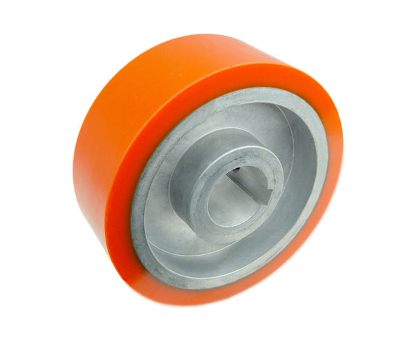 2" Wide, 35mm Bore, Keyed Shaft Solid Urethane Feed Wheel - View 2
