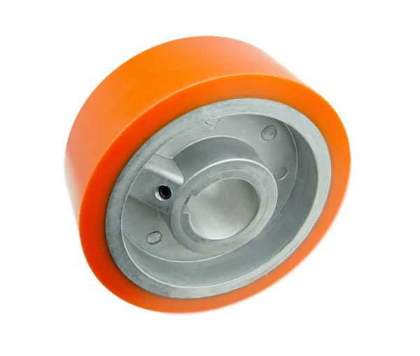 2" Wide, 35mm Bore, Keyed Shaft Solid Urethane Feed Wheel