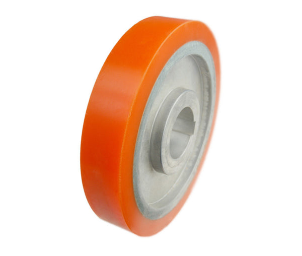 1" Wide, 35mm Bore, Keyed Shaft Solid Urethane Feed Wheel