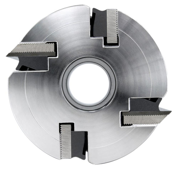 Straight Bore Moulder Cutterhead - 4 Knife - Dual Hook - End View