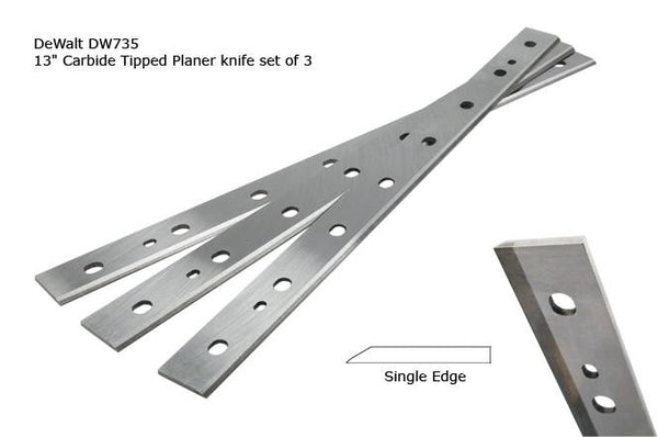 PKH-12800-C -- TCT Carbide Tipped Planer Knife Set for DeWalt DW735 - Details