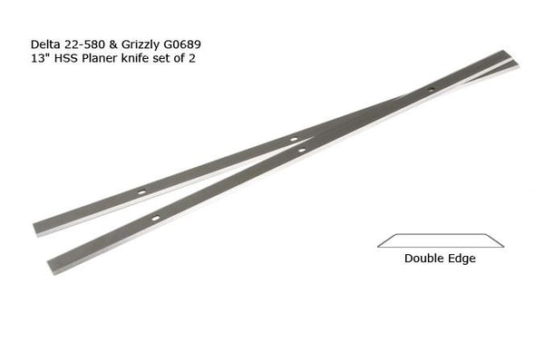 PKH-12802 -- HSS Planer Knife Set -- 13" Delta 22-580, Grizzly G0689 - Details