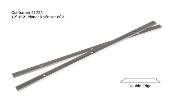 HSS Planer Knife Set -- 12" Craftsman 21722, Central Machinery 95082 - Details