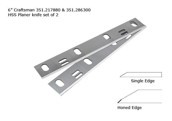 HSS Planer Knife Set -- 6" Craftsman 351.217880, 351.286300 - Details