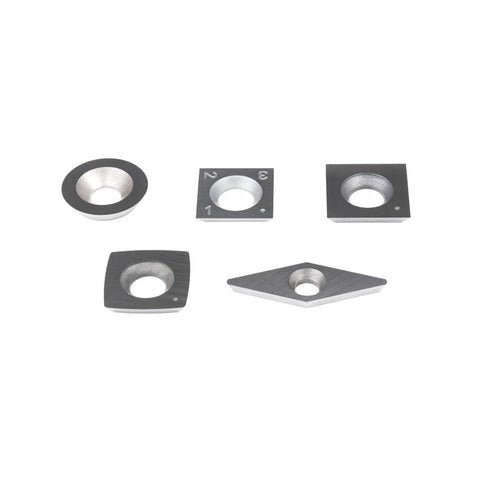 Insert Kit 3 - Woodturning Cutters - square, square with radius faces, round, diamond shape